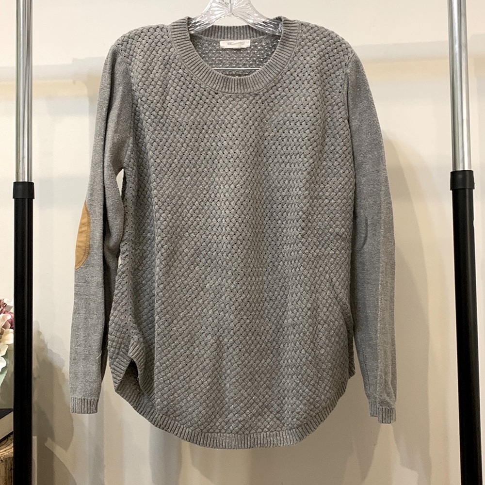 August Mist Josey Elbow Patch Pullover